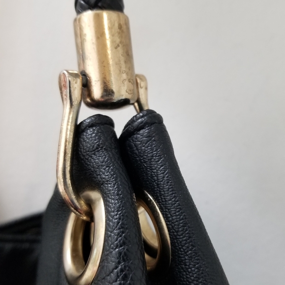 Michael Kors Black Pebbled Leather Hobo Shoulder Bag with Goldtone Logo - Picture 14 of 14